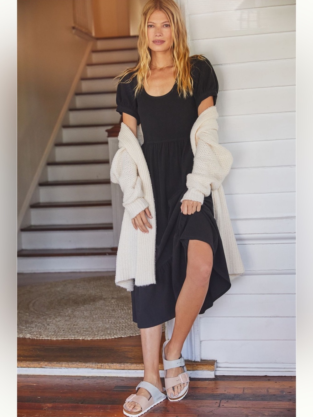 Anthropologie dRA Puff Sleeve Midi Dress
